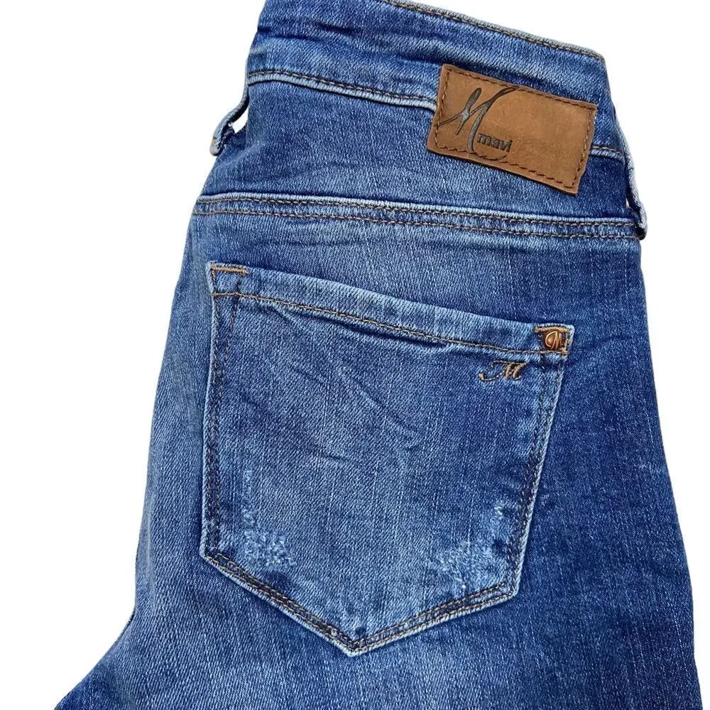 Ladies Mavi Alexa Mid-Rise Skinny‎ Jeans Slightly Distressed Size 27